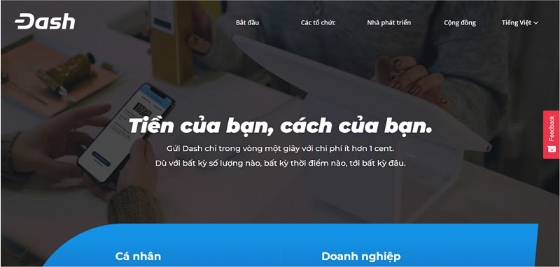 Trang chủ website dashcoin