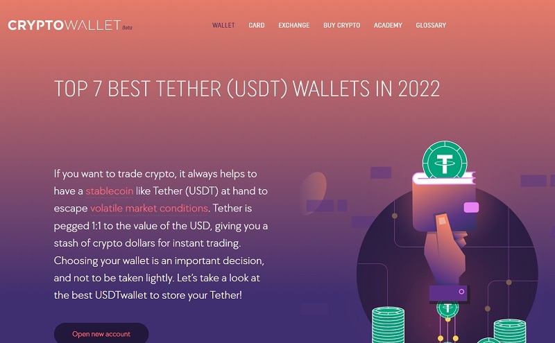 Trang chủ ví Tether CryptoWallet