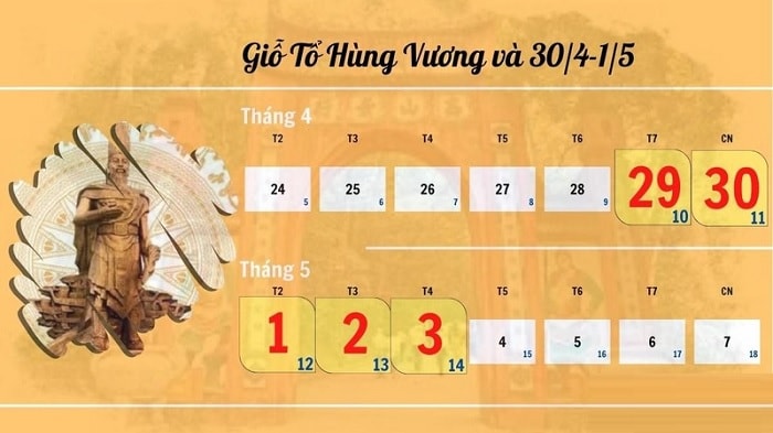 Lịch nghỉ lễ 30/4 và 1/5 bao nhiêu ngày?